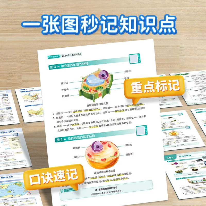 易蓓初中地理生物208图速记笔记封面（细节图 1）