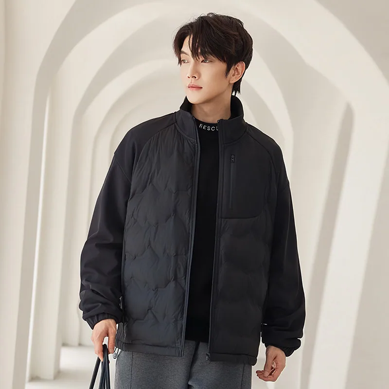 雪中飞男士立领轻薄羽绒服