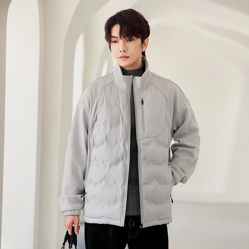 雪中飞男士立领轻薄羽绒服白鸭绒款（细节图 2）