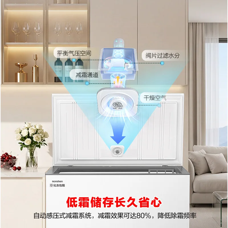 容声300升大容量减霜冰柜卧式柜身（细节图 2）