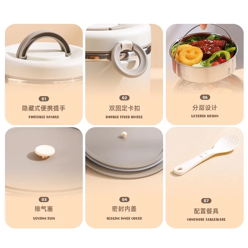 梵施家品304不锈钢保温饭盒1150ML（细节图 2）