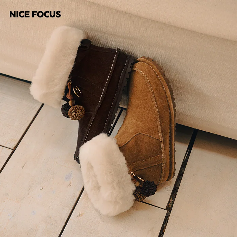 NiceFocus游牧雪地靴女真皮翻毛加绒款（细节图 1）