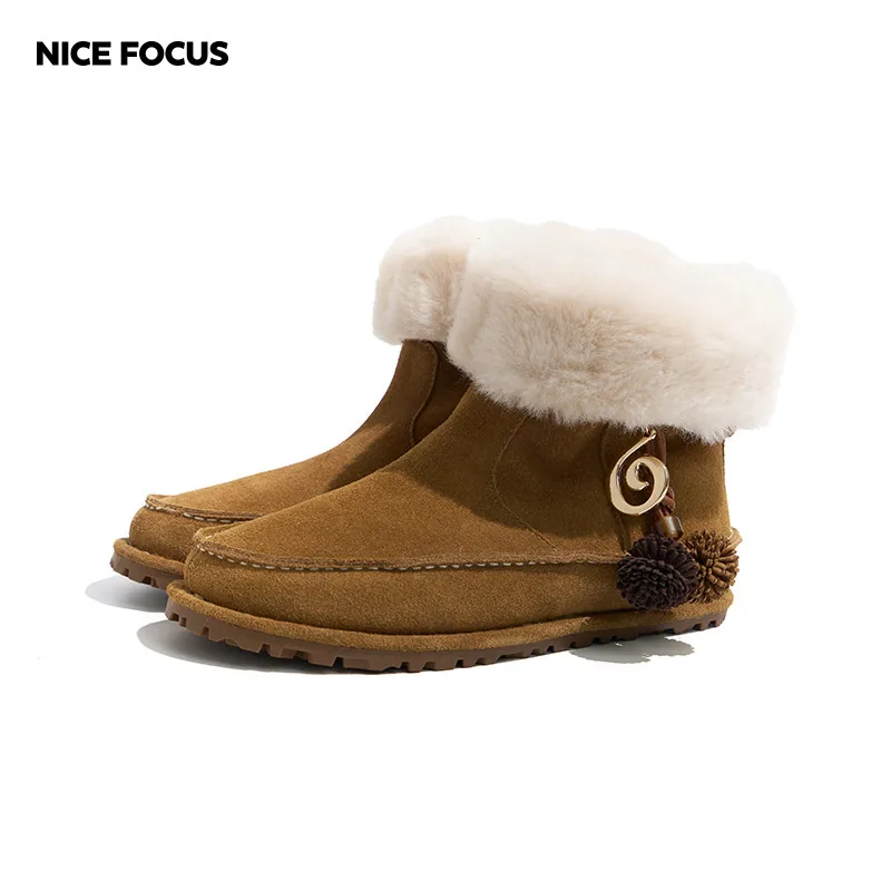 NiceFocus游牧雪地靴女真皮翻毛加绒款（细节图 2）