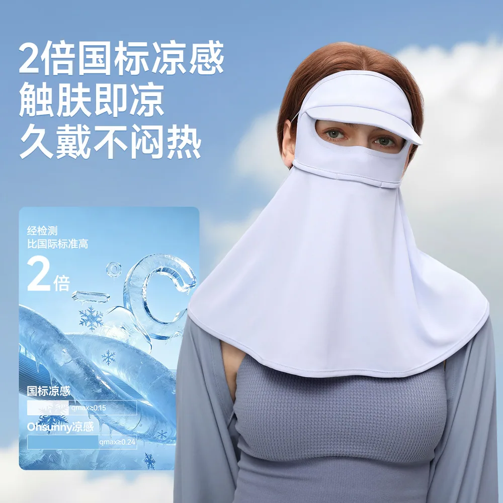 ohsunny防晒面罩帽子一体冰丝全脸凉感口罩（细节图 2）