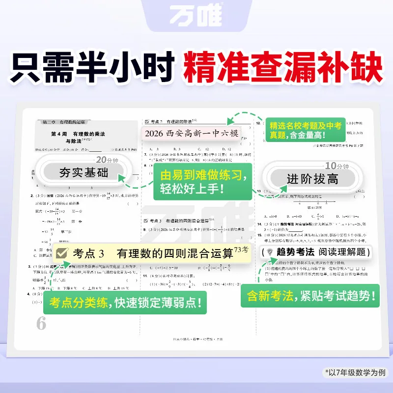 万唯周末半小时小测卷初中上册五科套装（细节图 2）
