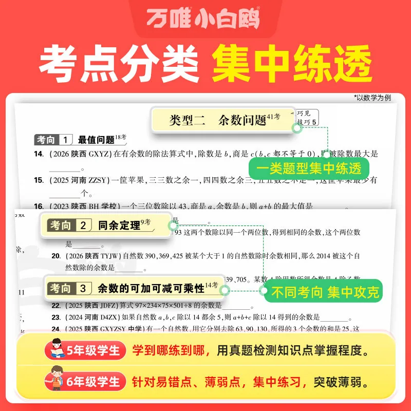 万唯小升初分类真题卷语文数学英语三科（细节图 1）