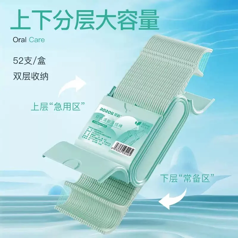成人超细双线薄牙线棒2盒装便携盒（细节图 1）