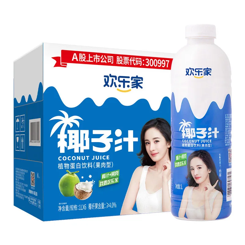 欢乐家整箱1L*6瓶椰汁