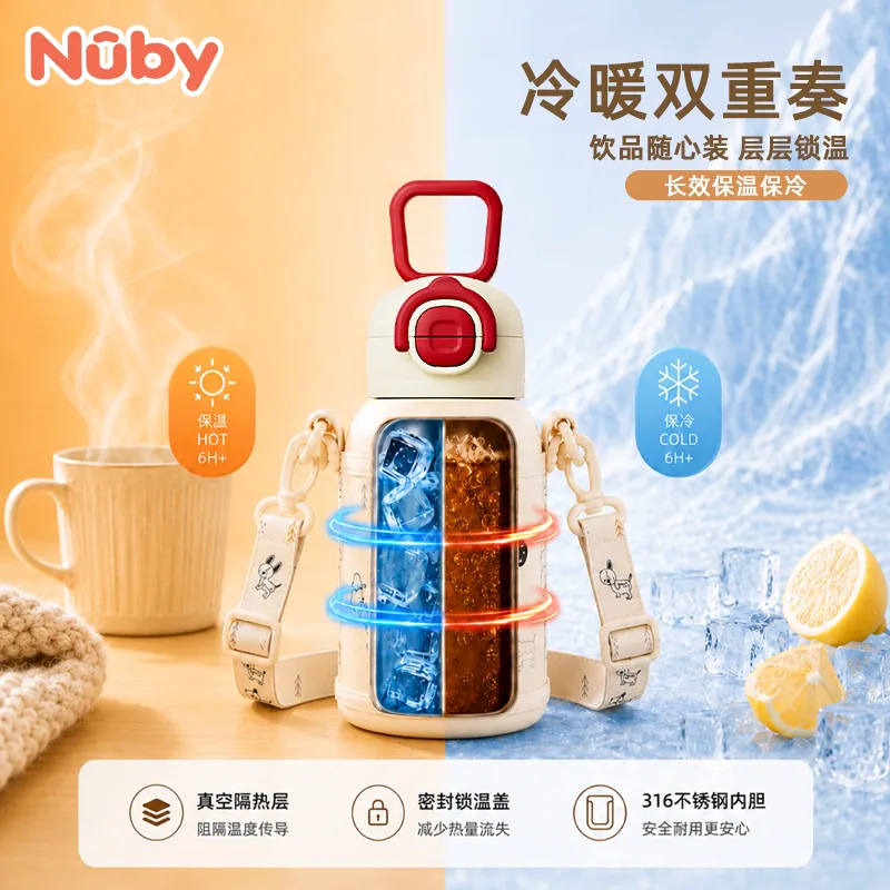 NUBY努比儿童保温杯316不锈钢双饮大肚款500ml（细节图 1）