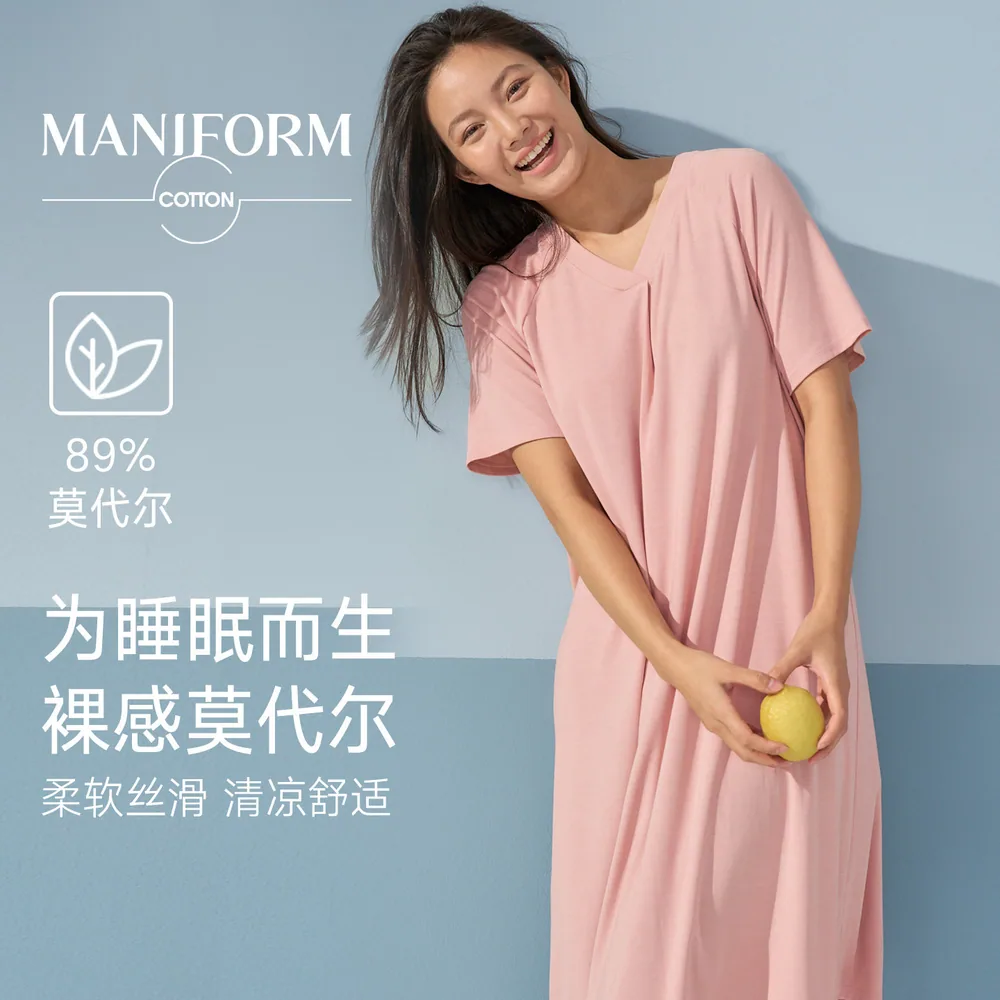曼妮芬棉质生活夏季薄款睡裙
