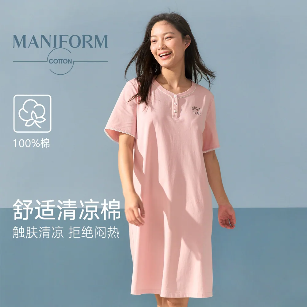 曼妮芬棉质生活夏季薄款睡裙精梳棉（细节图 1）