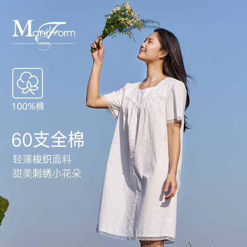 曼妮芬棉质生活夏季薄款睡裙精梳棉（细节图 2）