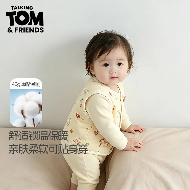 汤姆猫婴儿纯棉夹棉保暖马甲2件（细节图 1）
