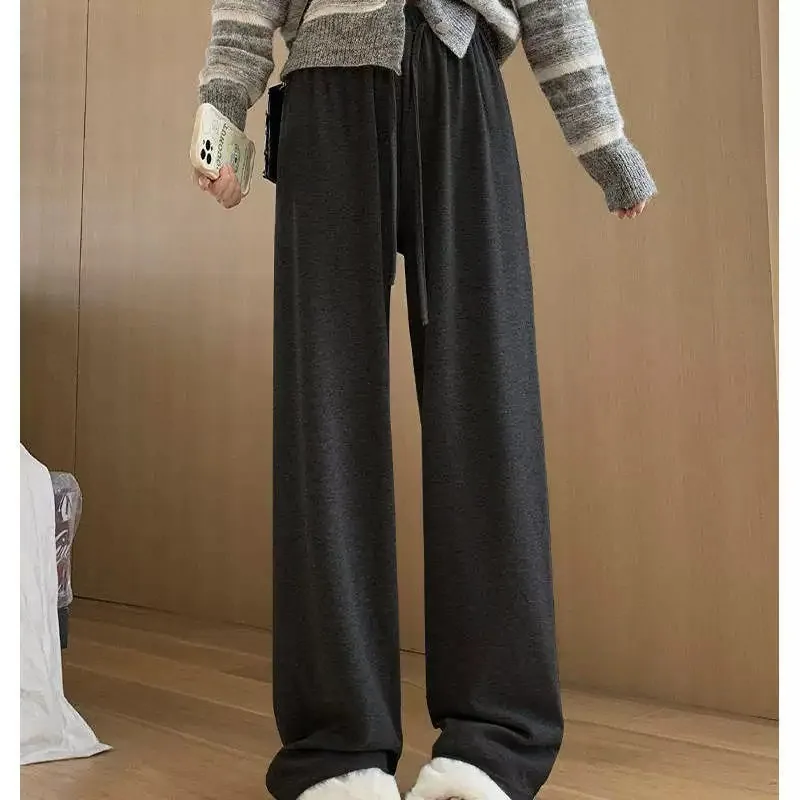 糯米裤女春秋高腰阔腿裤