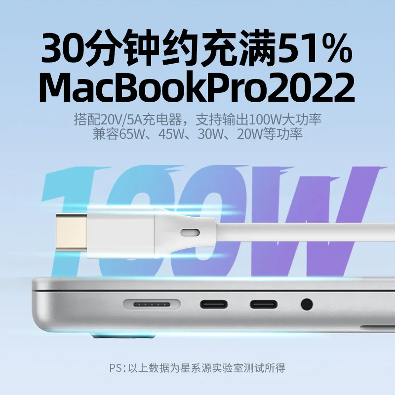 星系源数码100W双头Type-C快充线1米