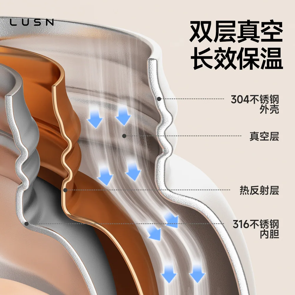 如山儿童保温杯316不锈钢吸管学饮杯（细节图 1）
