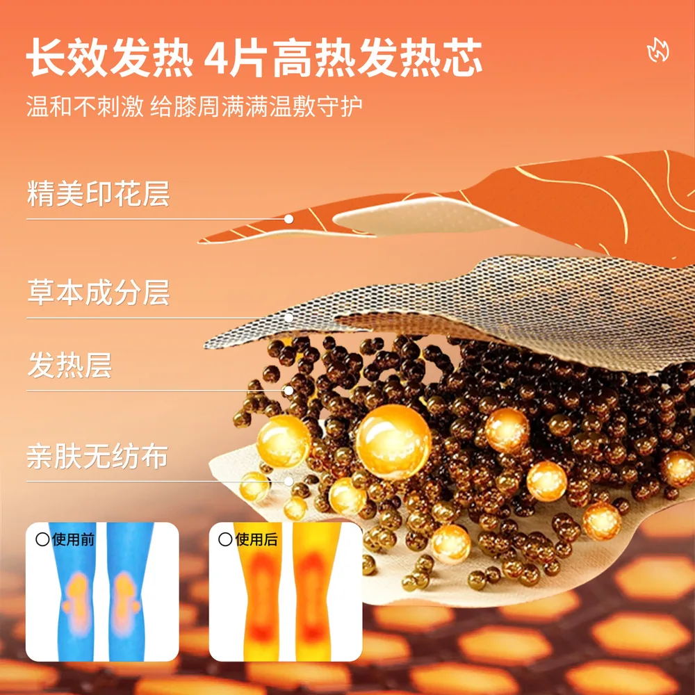 米卡博艾草丹参草本热敷护膝贴产品图（细节图 2）