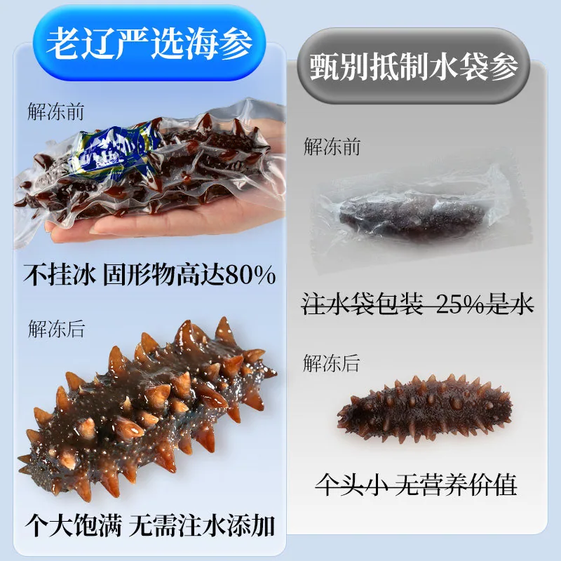 老辽生鲜7A大连海参中秋礼盒一斤装独立小袋（细节图 1）