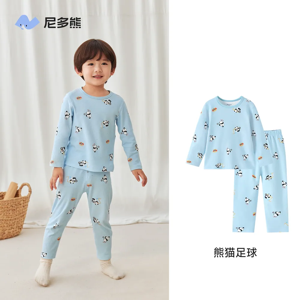 尼多熊纯棉婴儿秋冬内衣套装