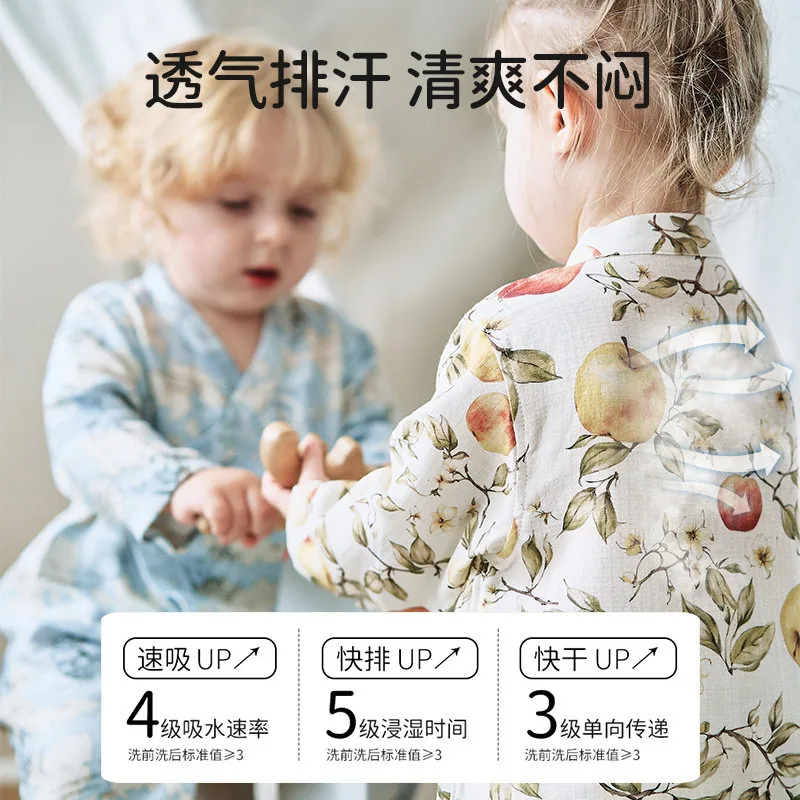 欧孕婴儿春季竹棉纱布爬服两件长袖装（细节图 1）