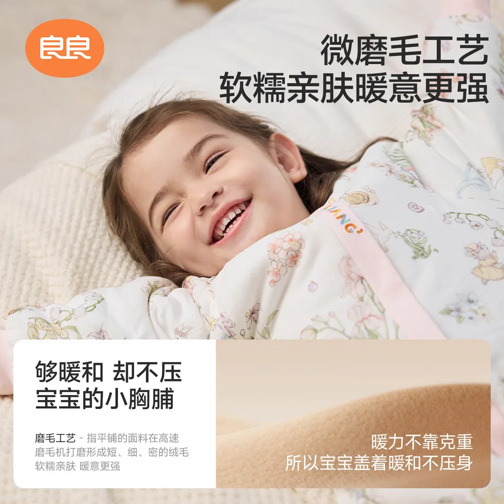 良良婴儿恒温分腿睡袋秋冬款主图（细节图 1）