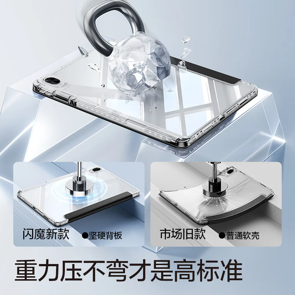 闪魔Y型三折晶透华为平板保护壳