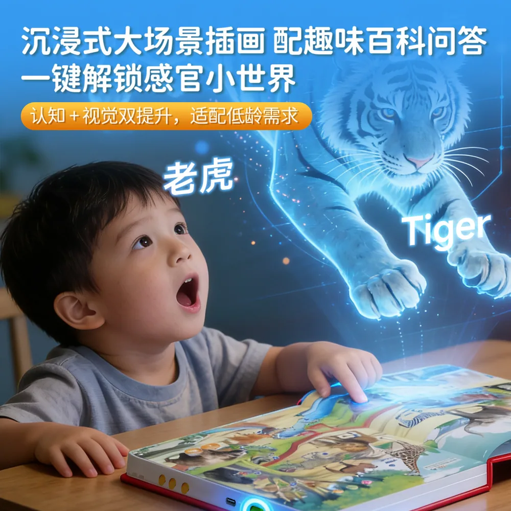 小儒童升级版早教有声点读书厚纸板圆角（细节图 1）