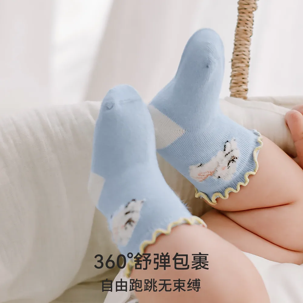 嫚熙婴儿无骨花边中筒袜秋冬款（细节图 2）