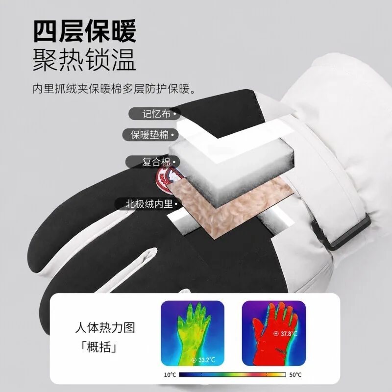 国货严选旗舰3D弯指加绒加厚保暖手套（细节图 1）