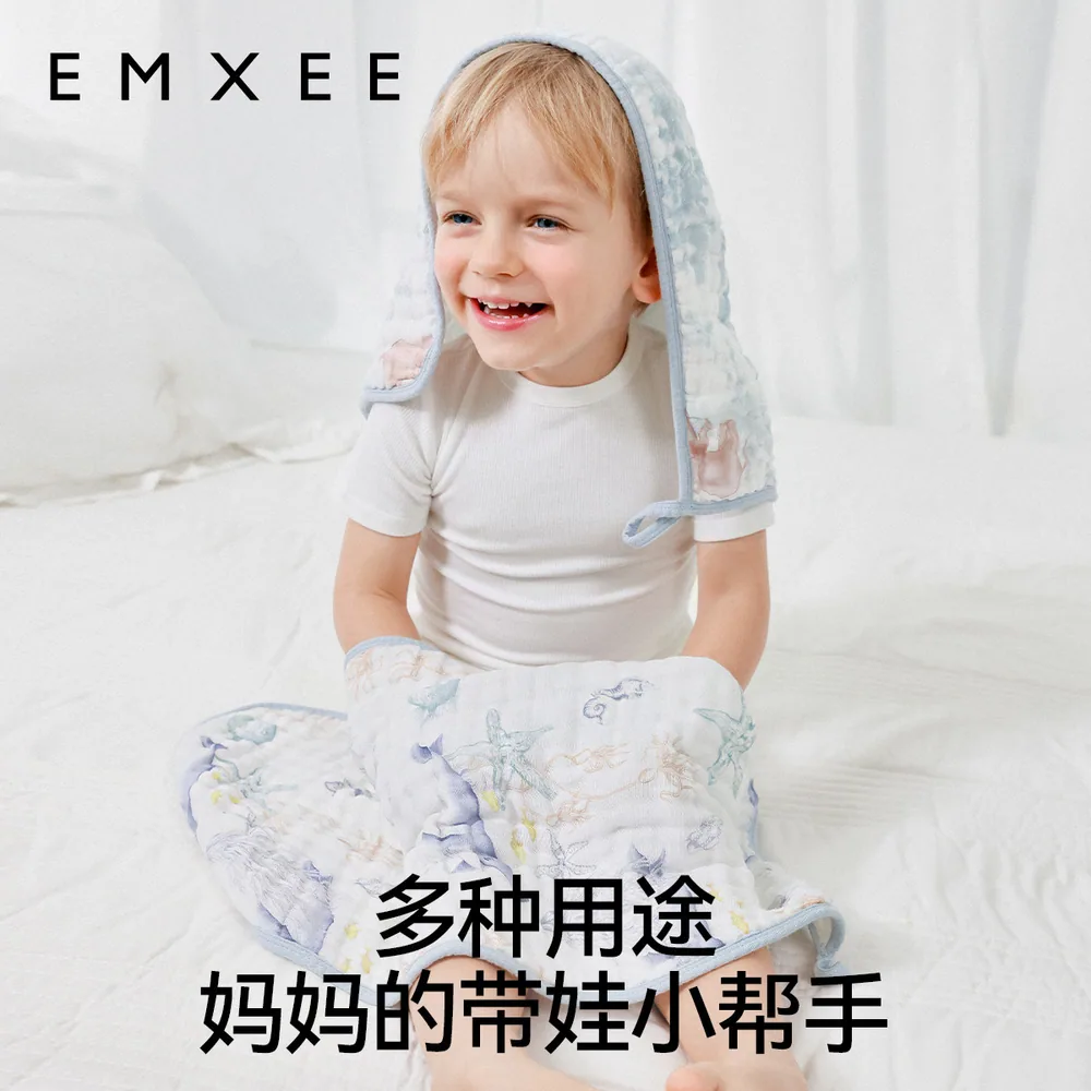 嫚熙新生婴儿纱布小方巾六条装（细节图 2）