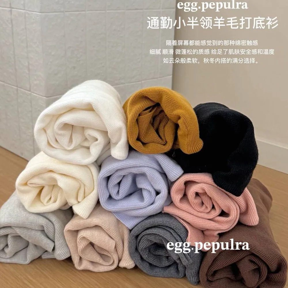 五只白鹅egg多巴胺羊毛衫长袖小半领（细节图 2）