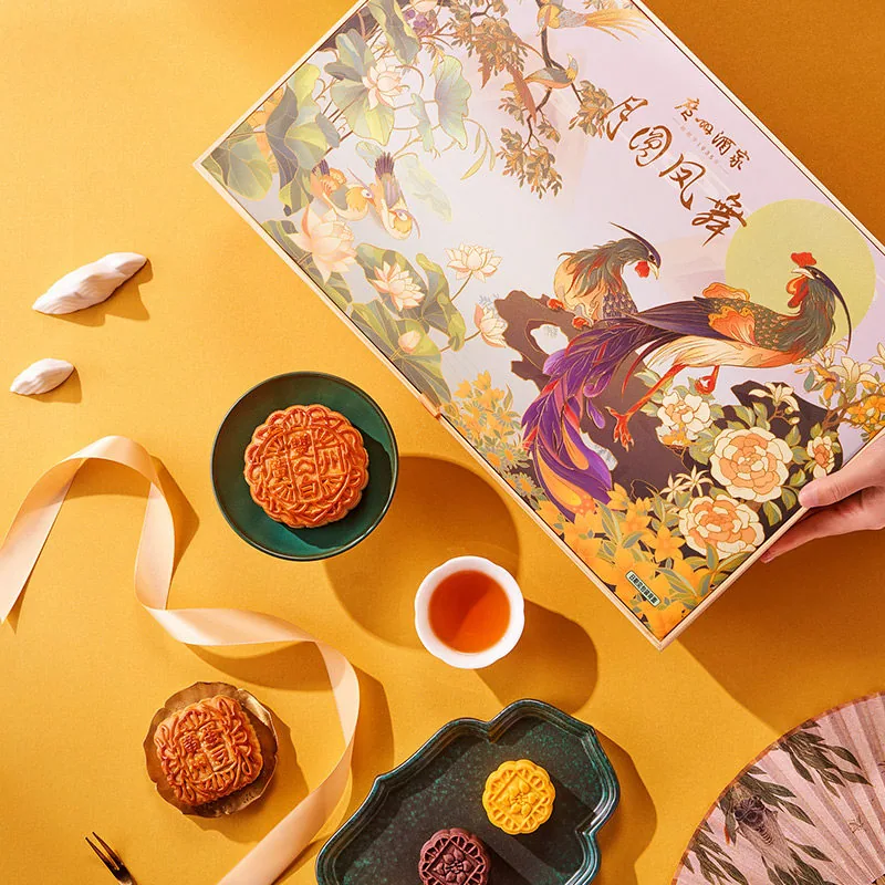 广州酒家月圆凤舞月饼礼盒805g铁盒装（细节图 1）