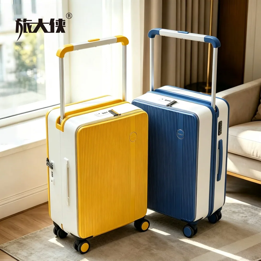 旅大侠双开盖宽拉杆箱