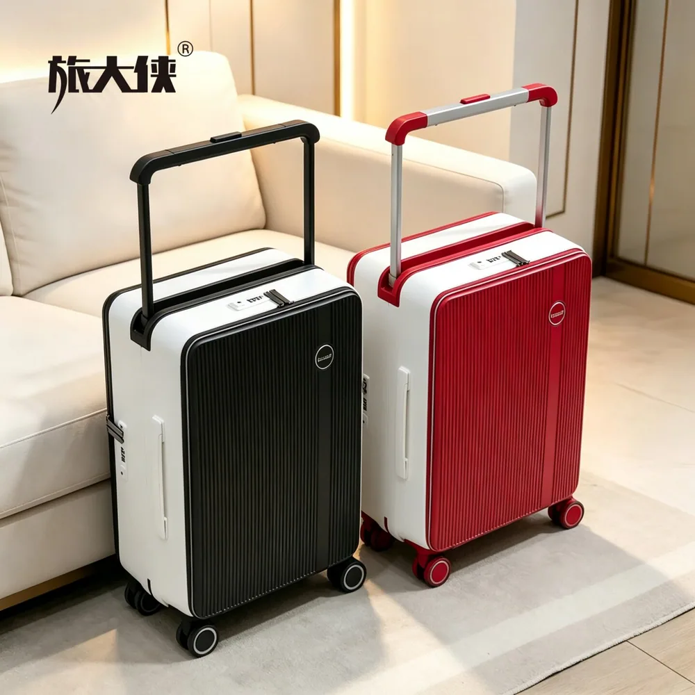 旅大侠双开盖宽拉杆箱TSA密码锁（细节图 1）