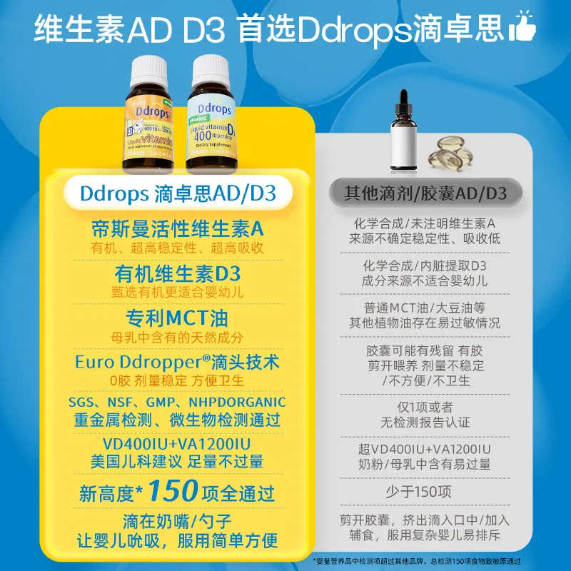 Ddrops滴卓思婴幼儿维生素D3滴剂