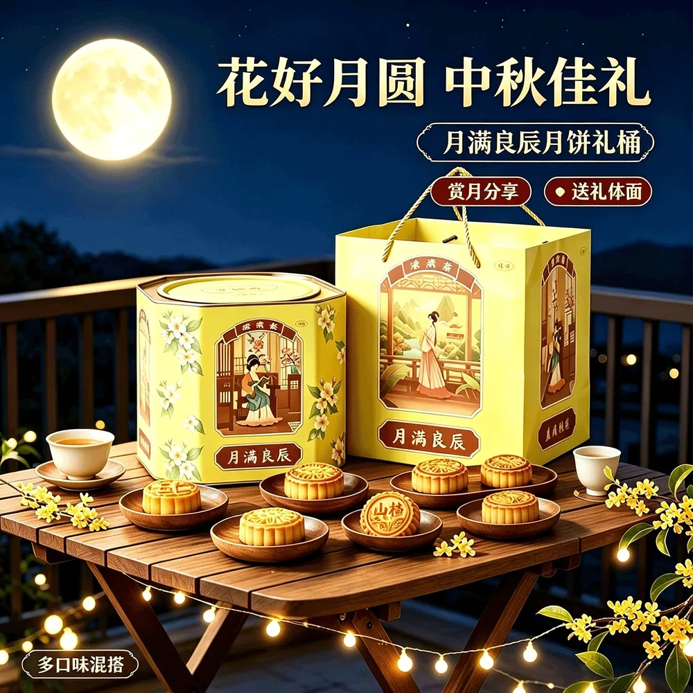 天津津满斋清真老式五仁月饼礼盒