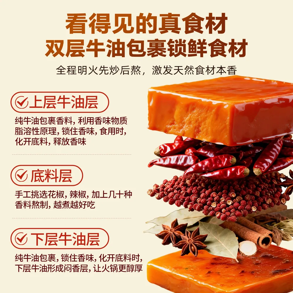 饭巢重庆火锅牛油底料95g*2两块装（细节图 1）