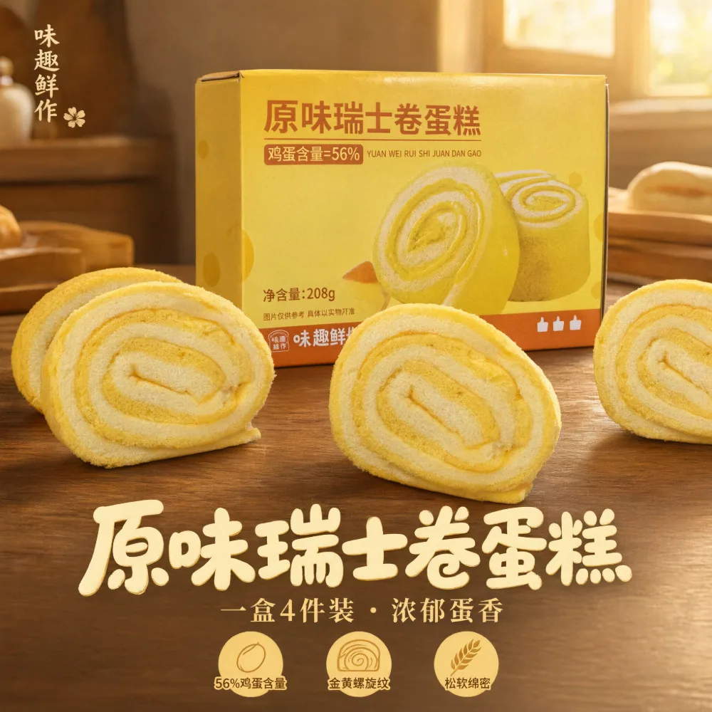 味趣鲜作瑞士卷芝士蛋糕卷4个