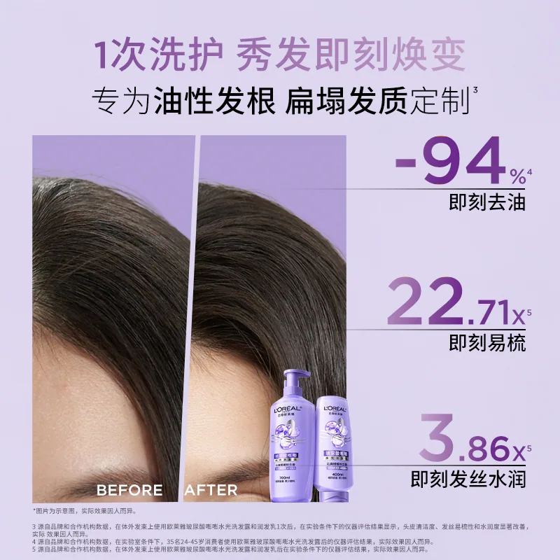 欧莱雅精油润养洗发水洗护套装2瓶装（细节图 1）