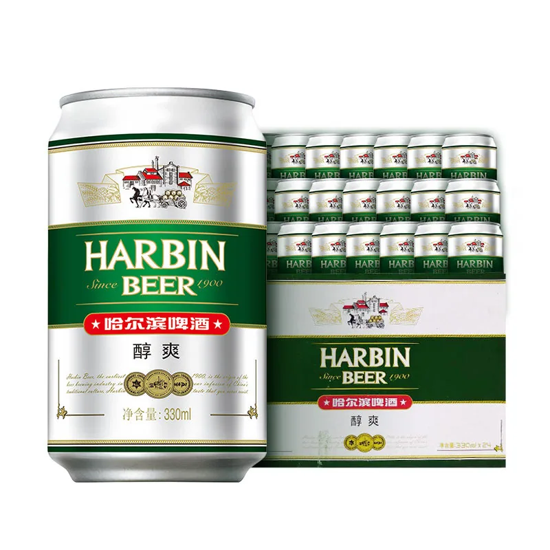 哈尔滨醇爽啤酒330ml*24听整箱