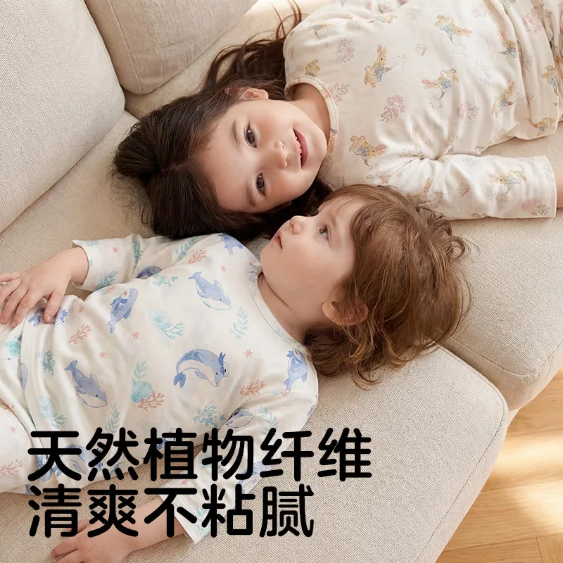 可优比儿童家居服套装天丝宝宝睡衣（细节图 2）