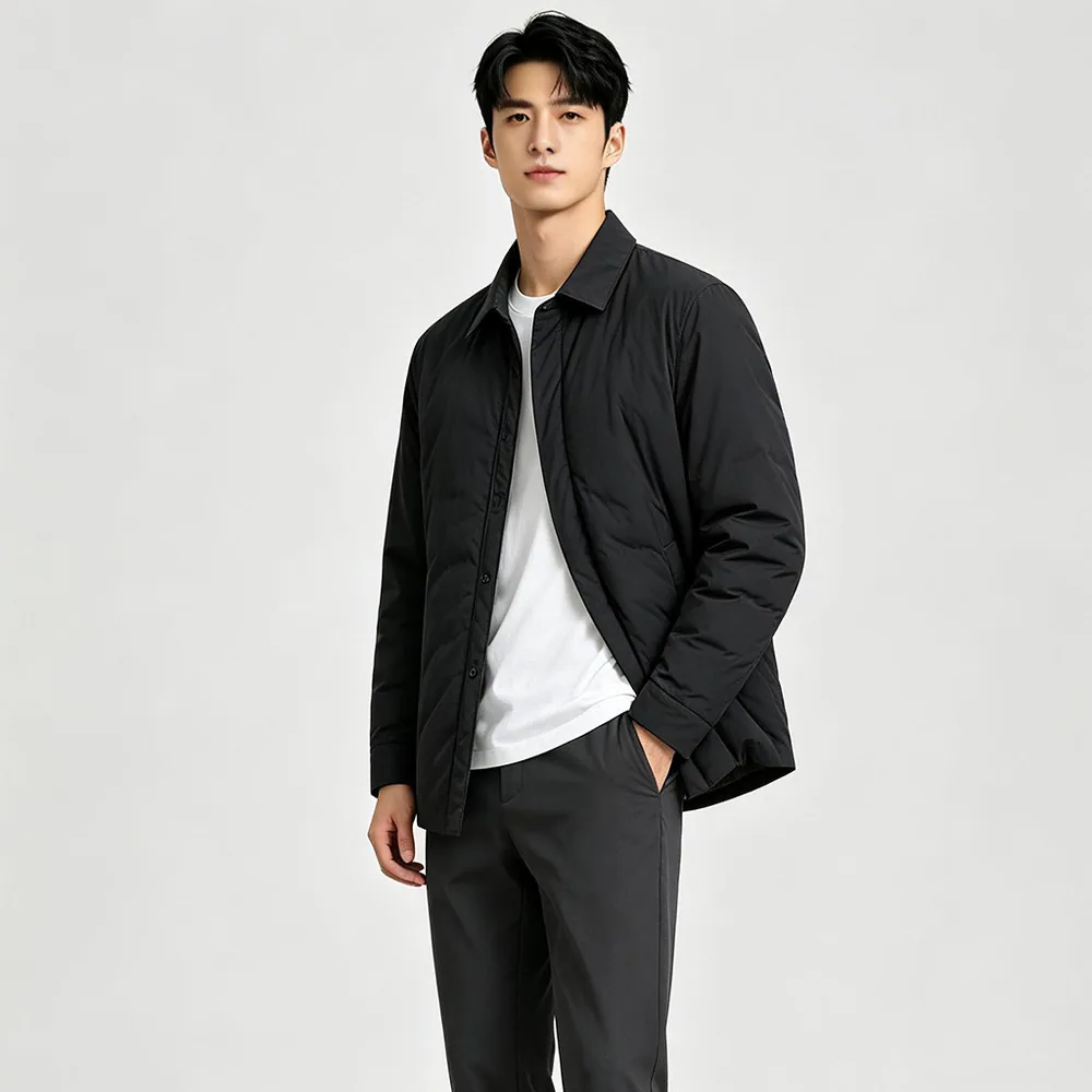 G7GRCK男士轻薄鹅绒防风羽绒服黑色款（细节图 2）