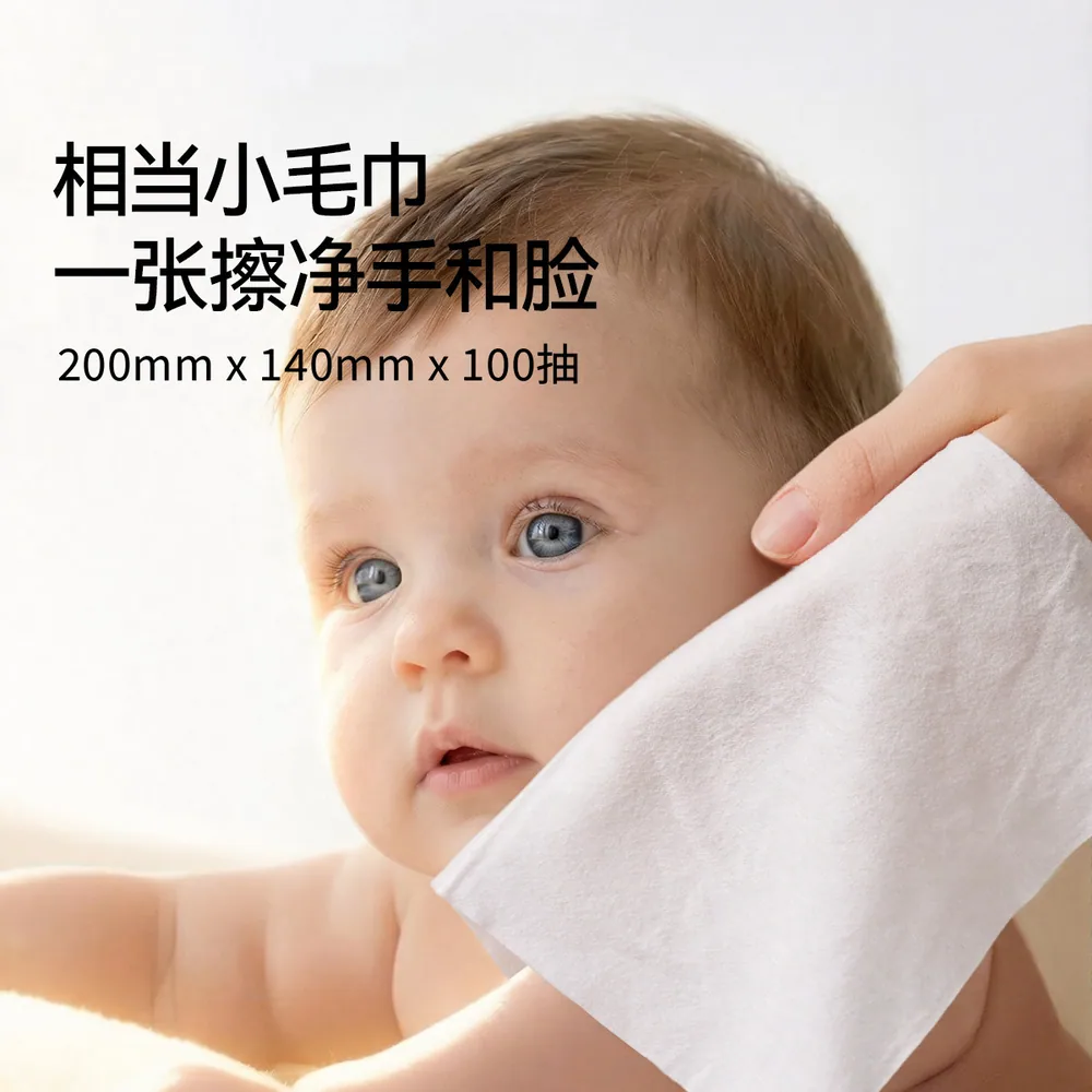 嫚熙棉柔巾婴儿全棉100抽6包（细节图 2）