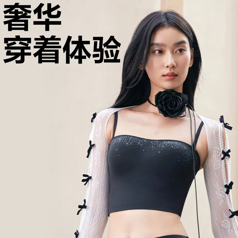 维密细闪吊带背心文胸薄款一体式（细节图 1）
