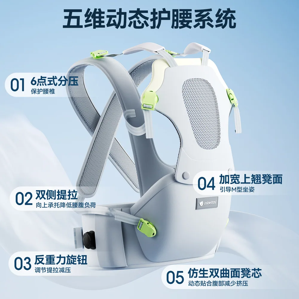 贝肽斯婴儿腰凳背带二合一产品图（细节图 2）
