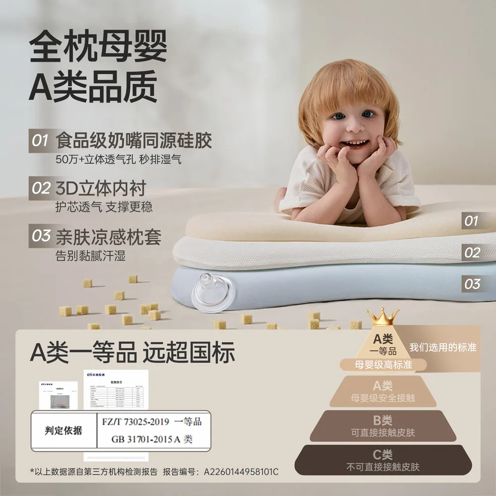 哈卡达儿童硅胶枕 婴幼儿四季透气款（细节图 2）
