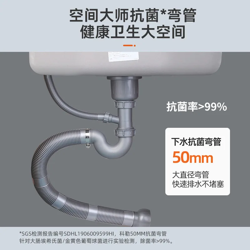 科勒厨房水槽大单槽304不锈钢宽深槽体（细节图 1）