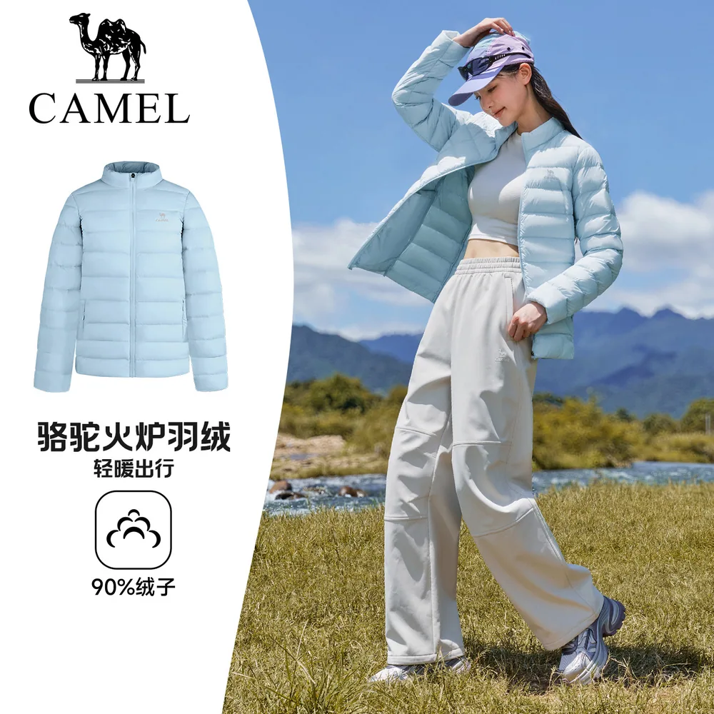 骆驼运动排骨羽绒服轻薄款立领白鸭绒（细节图 1）