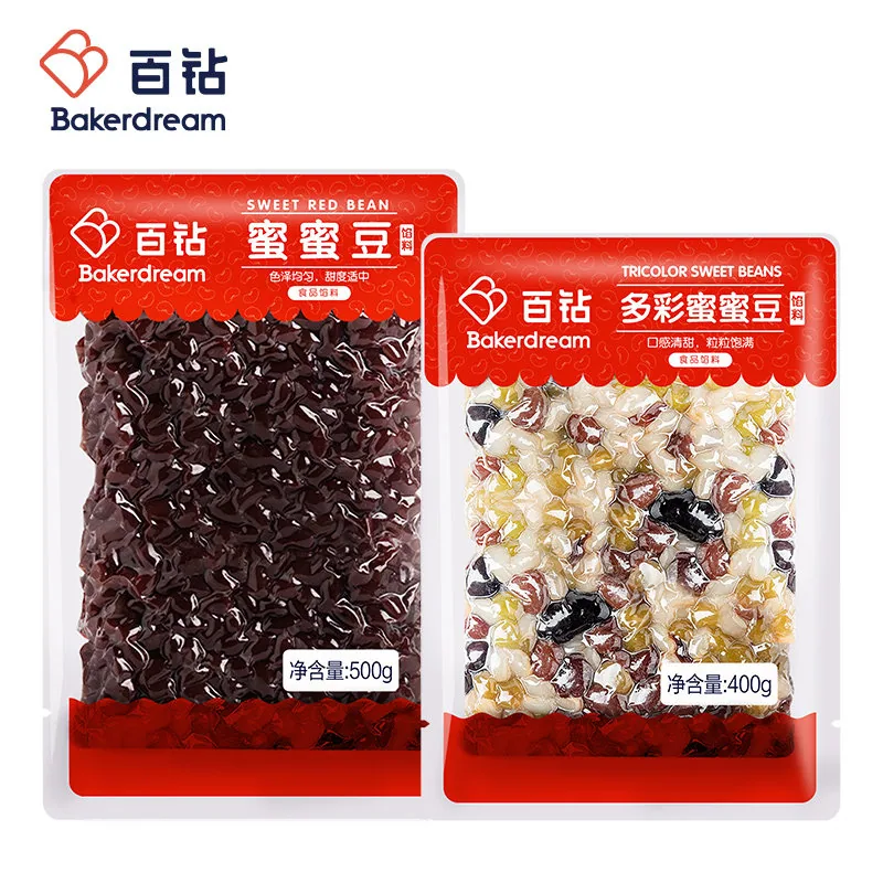 百钻红豆蜜豆即食家用月饼面包馅料包装图（细节图 1）