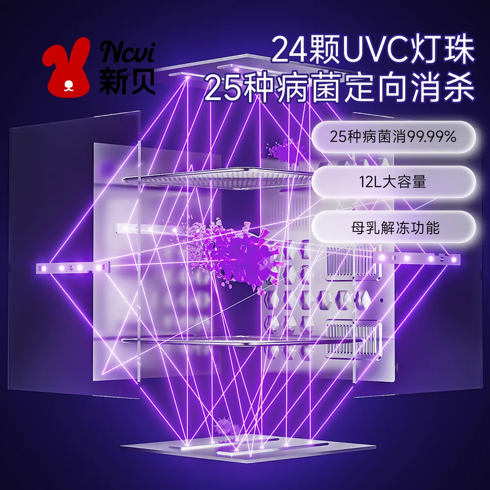 新贝消毒泡奶摇奶三合一一体机双层12L（细节图 1）